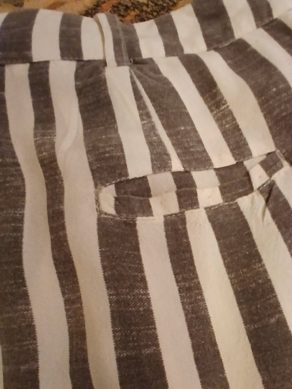 BOMBAY PAISLEY Gray/White Stripe Wide Leg/Palazzo Pants - Picture 10 of 12